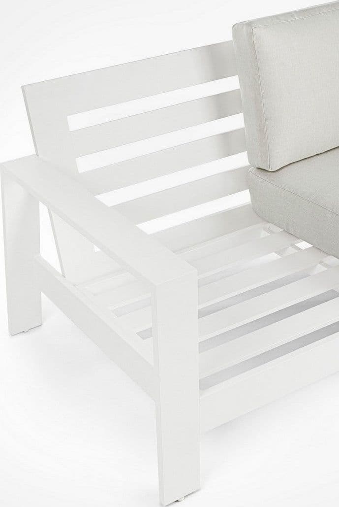 Salotto con poltrone e tavolino "Baltic" struttura in alluminio per veranda e giardino in Set di mobili Decor Space - Altamura, commercioVirtuoso.it