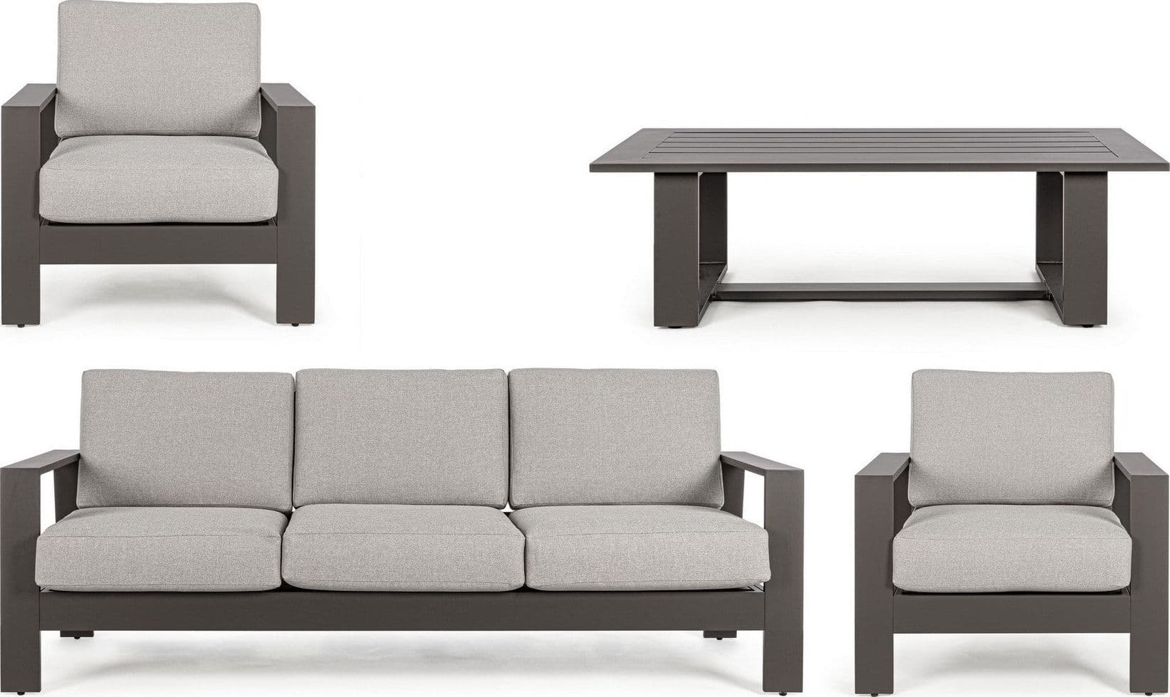 Salotto con poltrone e tavolino "Baltic" struttura in alluminio per veranda e giardino - 21