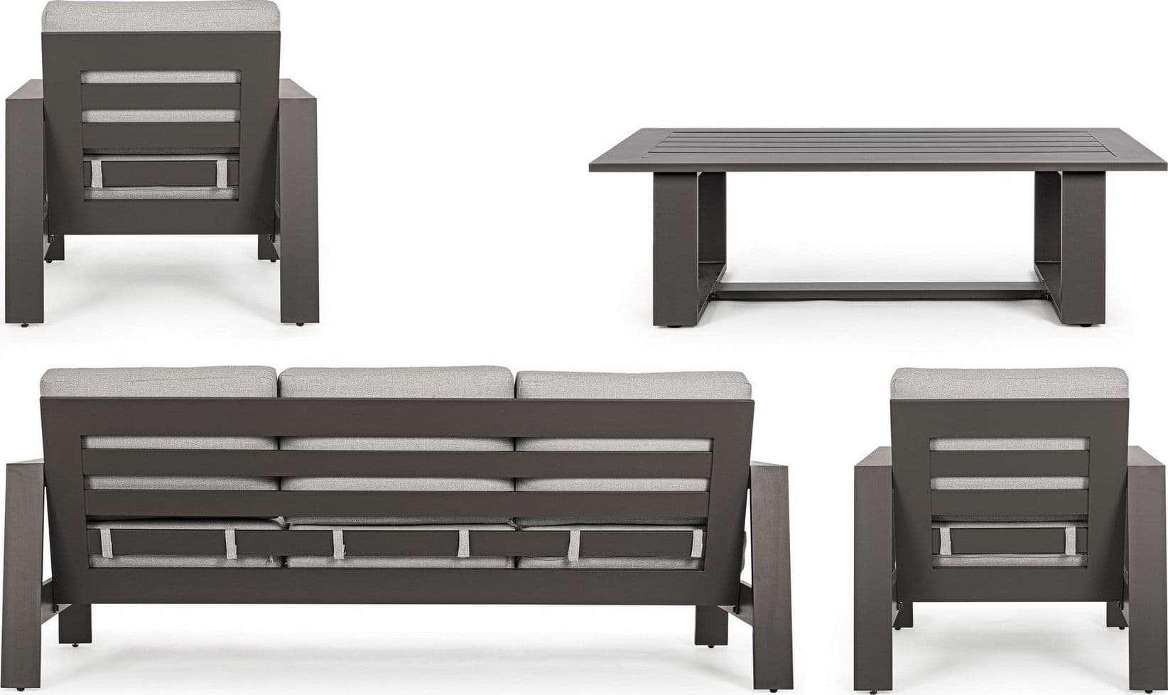 Salotto con poltrone e tavolino "Baltic" struttura in alluminio per veranda e giardino - 22