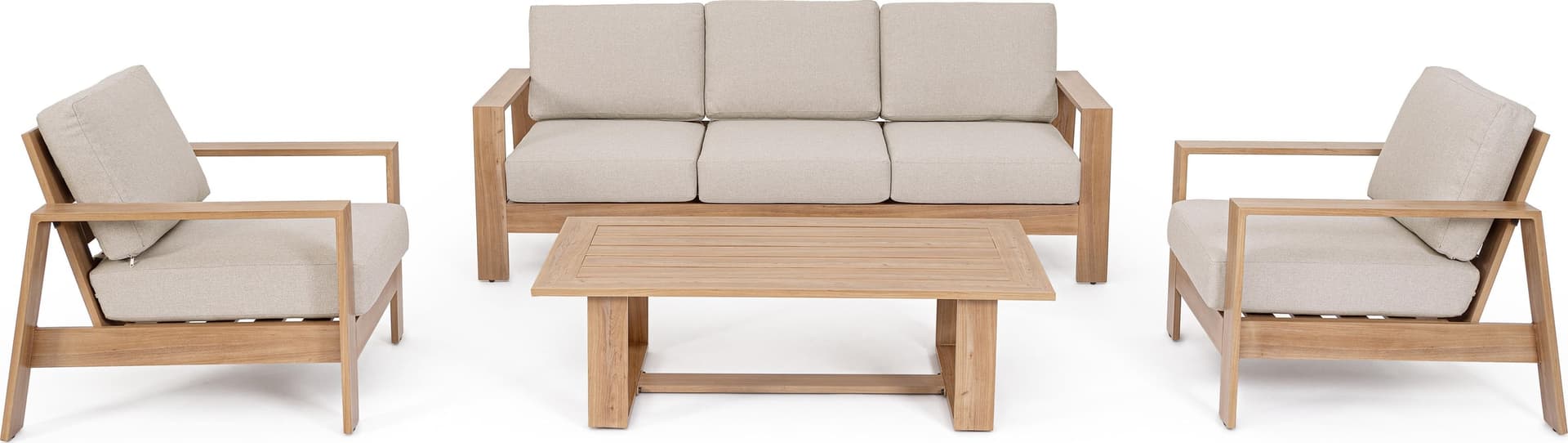 Salotto con poltrone e tavolino "Baltic" struttura in alluminio per veranda e giardino - 38