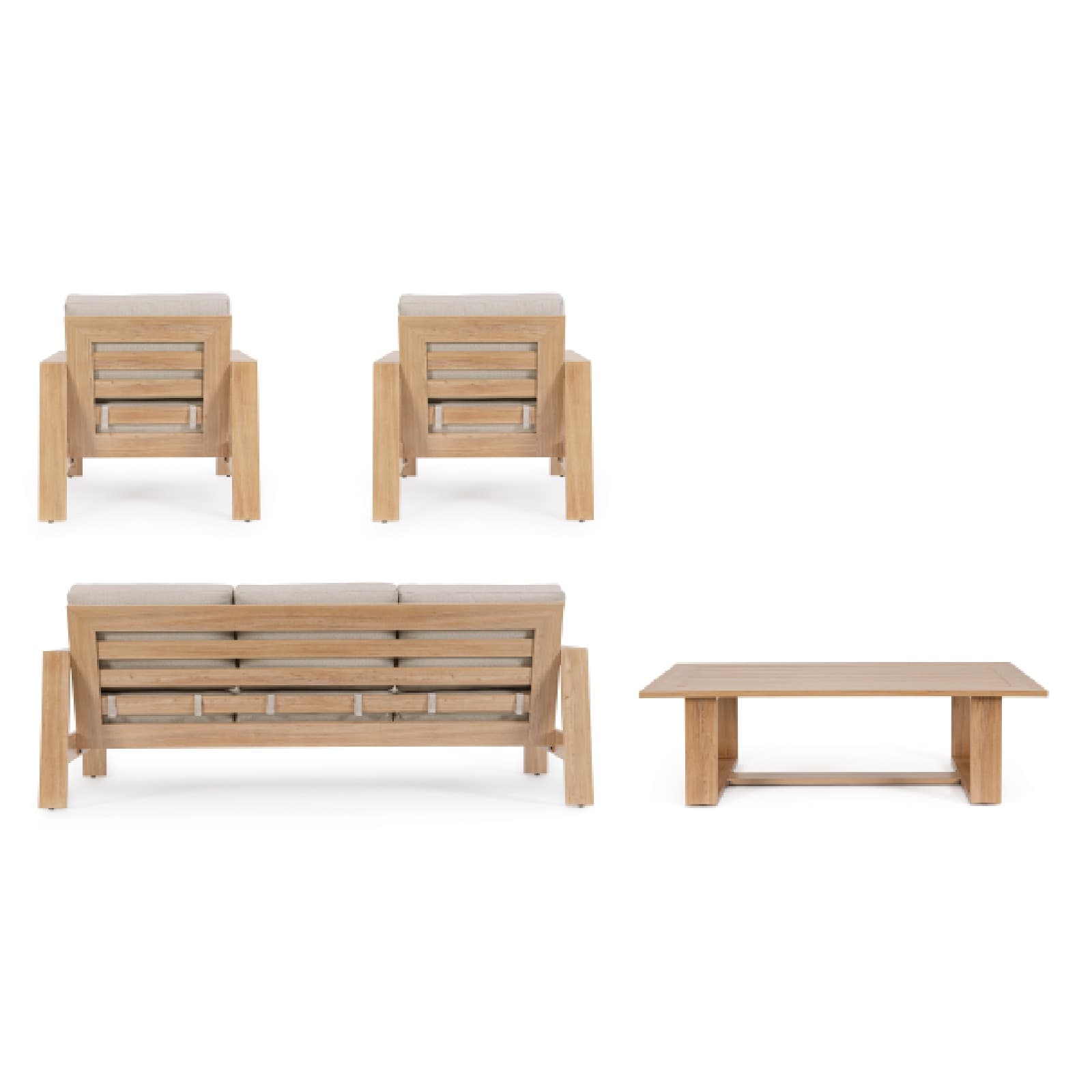 Salotto con poltrone e tavolino "Baltic" struttura in alluminio per veranda e giardino - 45
