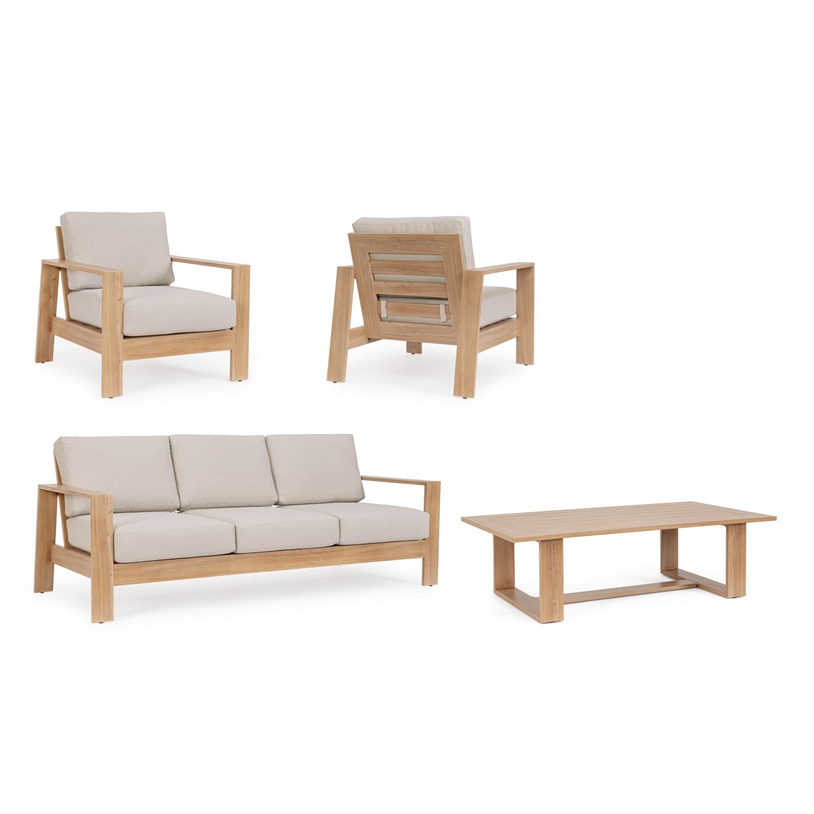 Salotto con poltrone e tavolino "Baltic" struttura in alluminio per veranda e giardino - 47