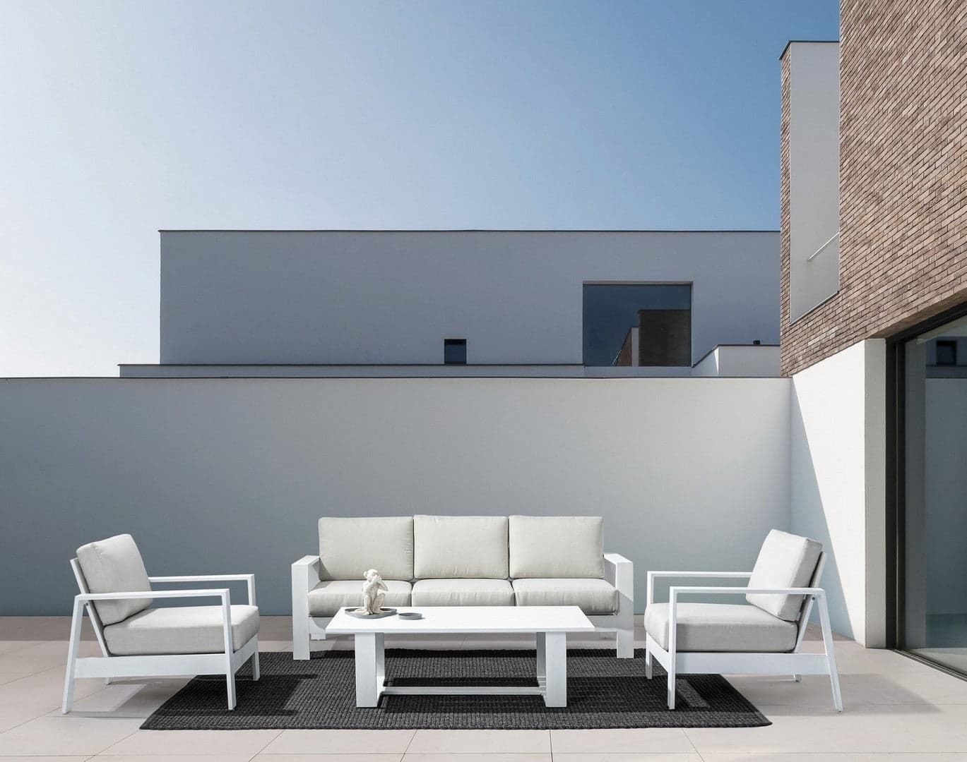 Salotto con poltrone e tavolino "Baltic" struttura in alluminio per veranda e giardino in Set di mobili Decor Space - Altamura, commercioVirtuoso.it