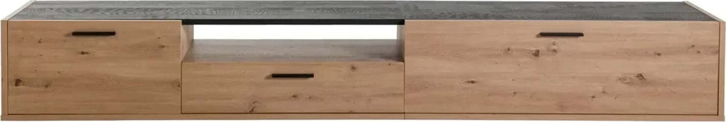 Parete attrezzata per soggiorno porta TV con ripiani ed ante Rovere e Nero 270 cm Casa e cucina/Arredamento/Soggiorno/Pareti attrezzate Decor Space - Altamura, Commerciovirtuoso.it