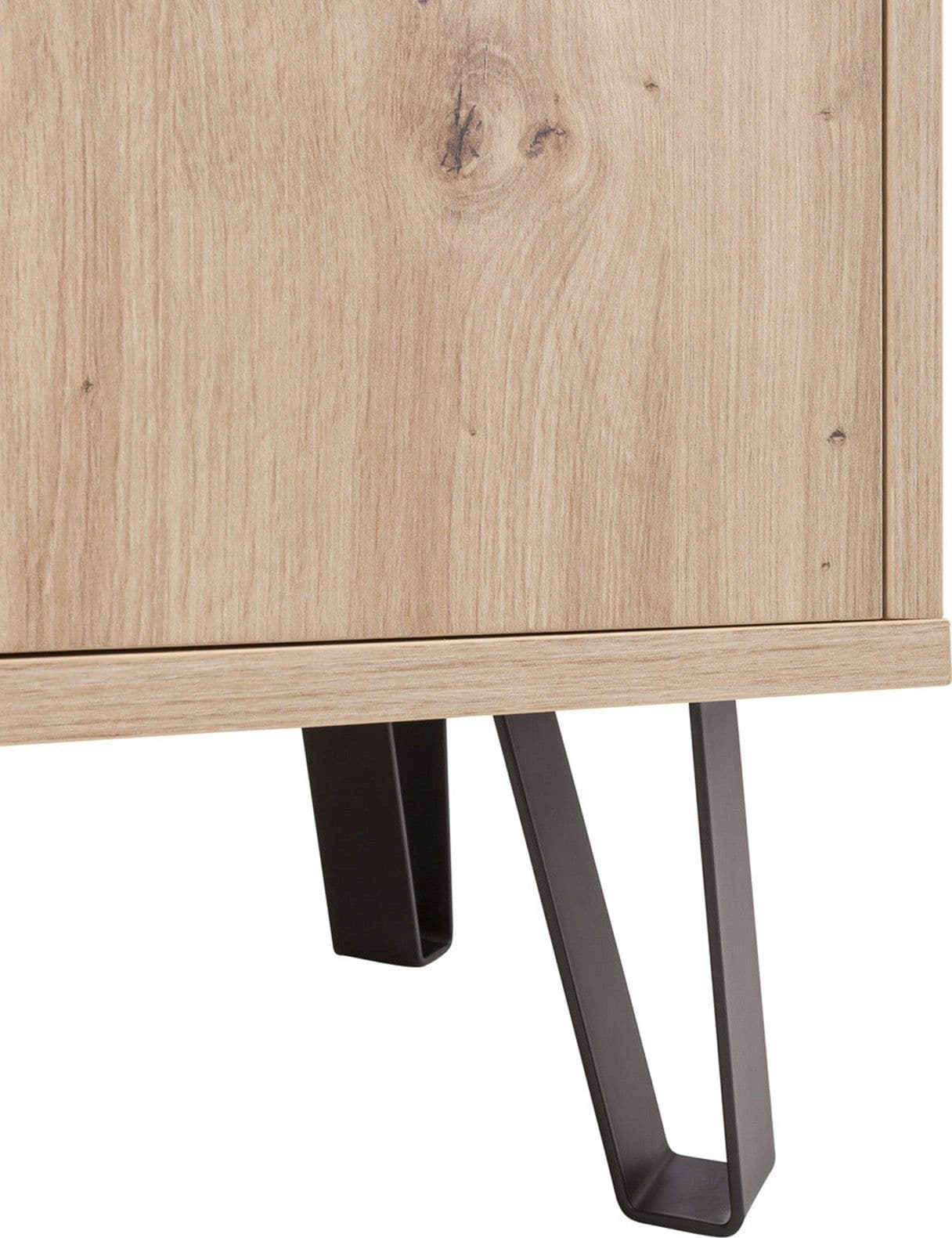 Mobile contenitore madia multiuso "Vitruvia" con 1 anta e 3 cassetti rovere e nero h 87 cm in Credenze Decor Space - Altamura, commercioVirtuoso.it
