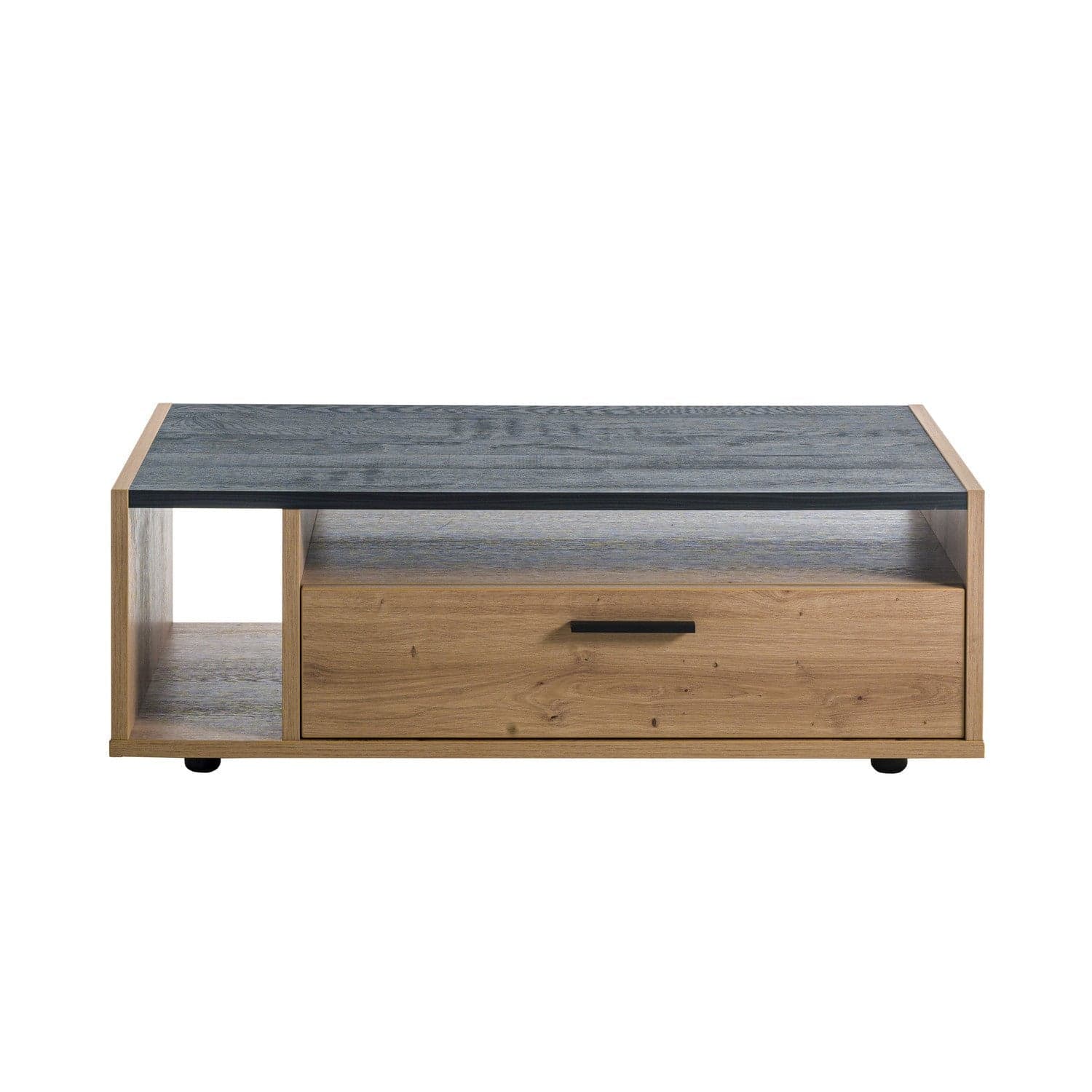 Tavolino da salotto Vitruvia Rovere e Nero con 1 cassetto "Made in Italy" Casa e cucina/Arredamento/Soggiorno/Tavoli e tavolini/Console e tavoli da divano Decor Space - Altamura, Commerciovirtuoso.it