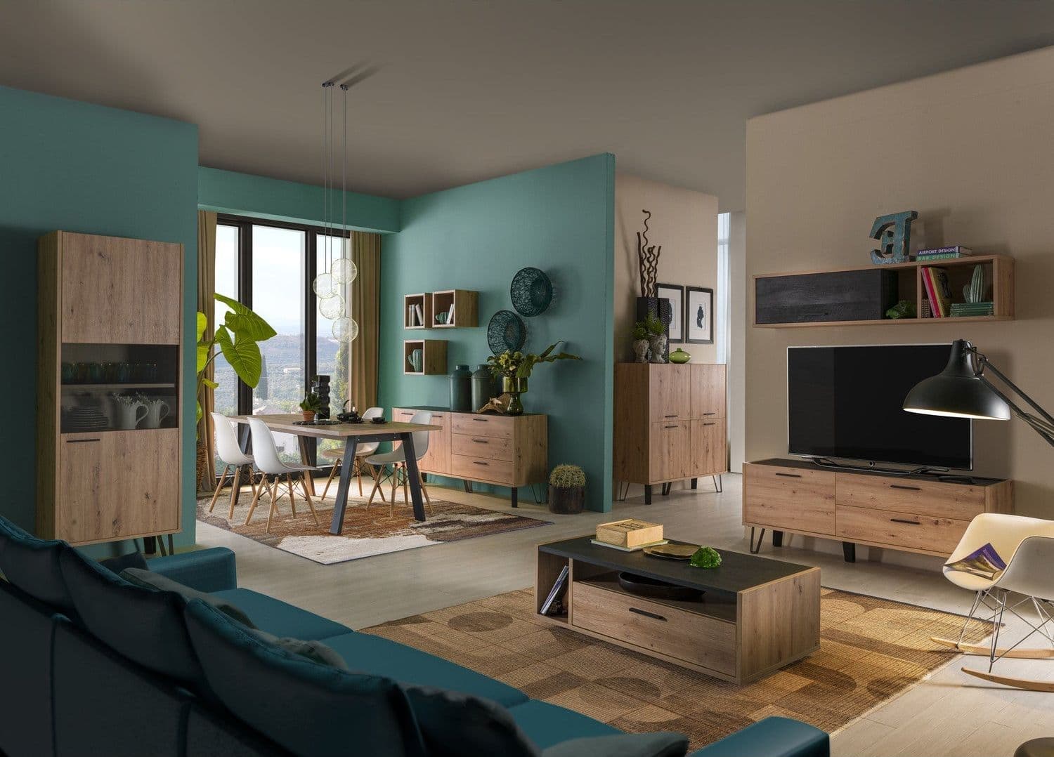 Tavolino da salotto Vitruvia Rovere e Nero con 1 cassetto "Made in Italy" Casa e cucina/Arredamento/Soggiorno/Tavoli e tavolini/Console e tavoli da divano Decor Space - Altamura, Commerciovirtuoso.it
