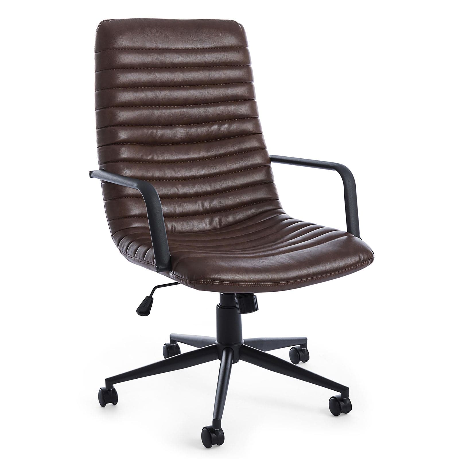 Sedia da ufficio presidenziale Vintage ergonomica "Gregory" in ecopelle con ruote Casa e cucina/Arredamento/Studio/Sedie e Sgabelli/Sedie da scrivania Decor Space - Altamura, Commerciovirtuoso.it