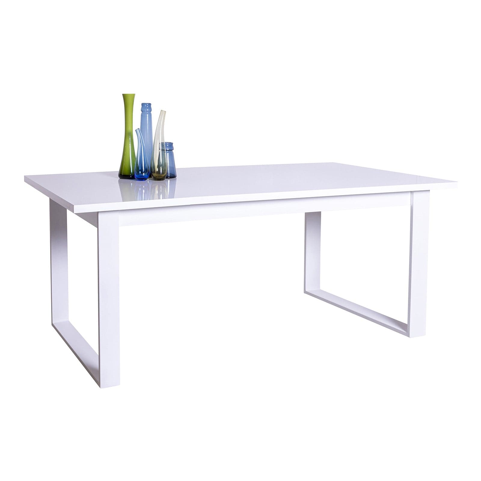 Scrivania da ufficio Laccato Bianco con piedi in acciaio da 200 cm "Made in Italy" in Postazioni di lavoro per computer Decor Space - Altamura, commercioVirtuoso.it