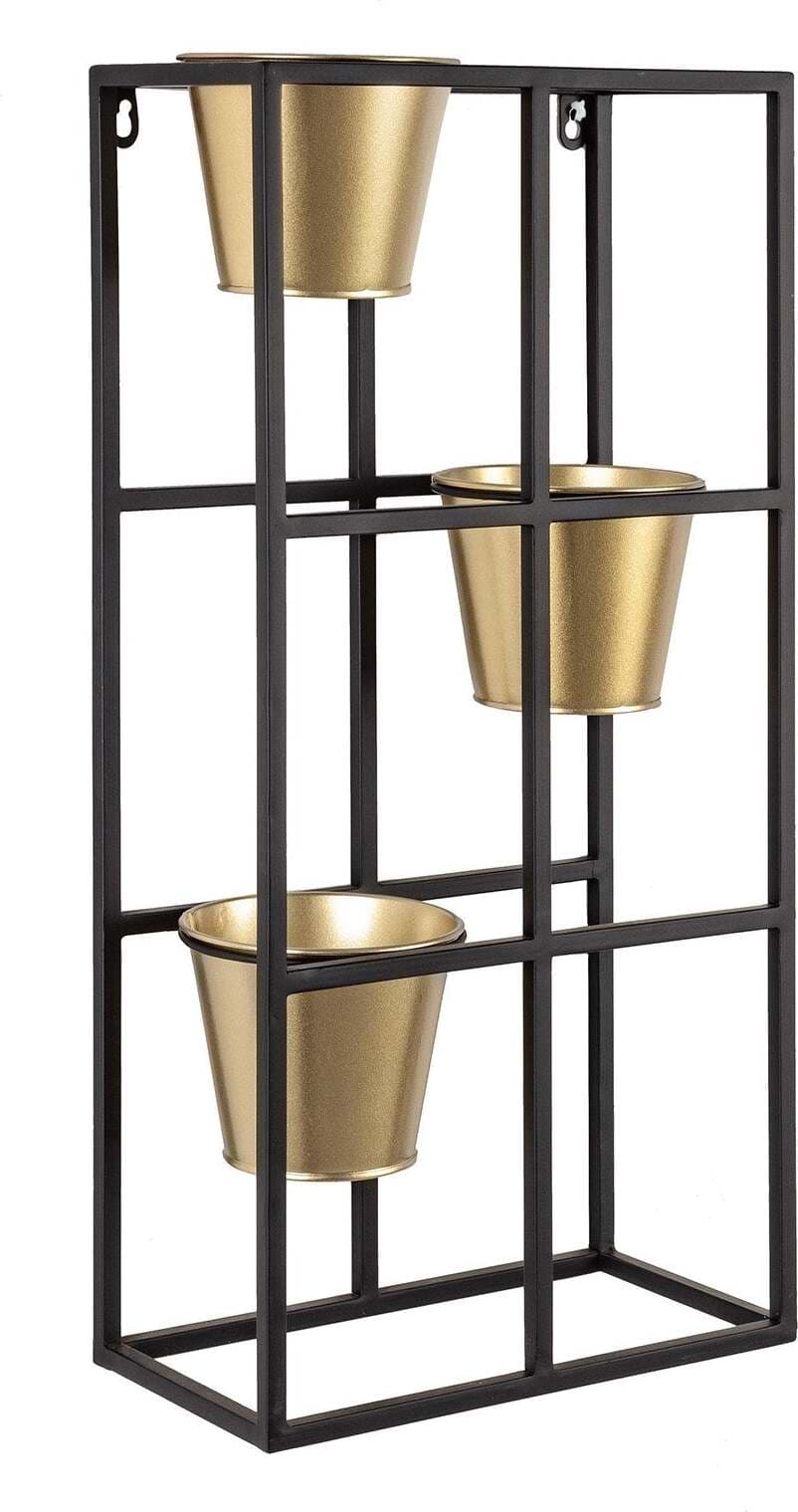 Mensola moderna da muro portaoggetti con vasi in ottone per piante 59 cm Casa e cucina/Organizzazione interni/Porta oggetti cassetti e scaffali/Mensole da muro Decor Space - Altamura, Commerciovirtuoso.it