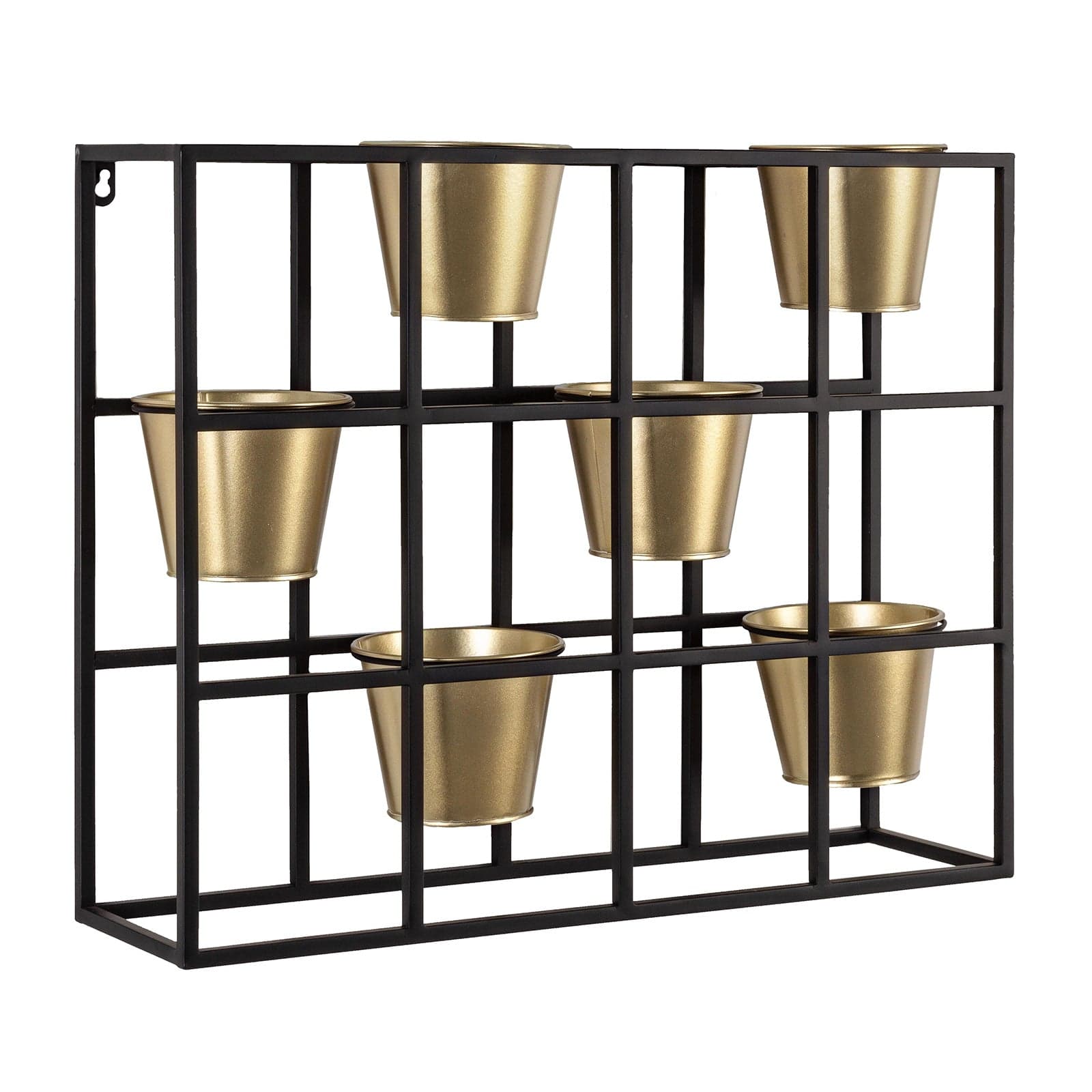 Mensola moderna da muro portaoggetti con vasi  in ottone per piante 59 cm in Mensole da muro Decor Space - Altamura, commercioVirtuoso.it