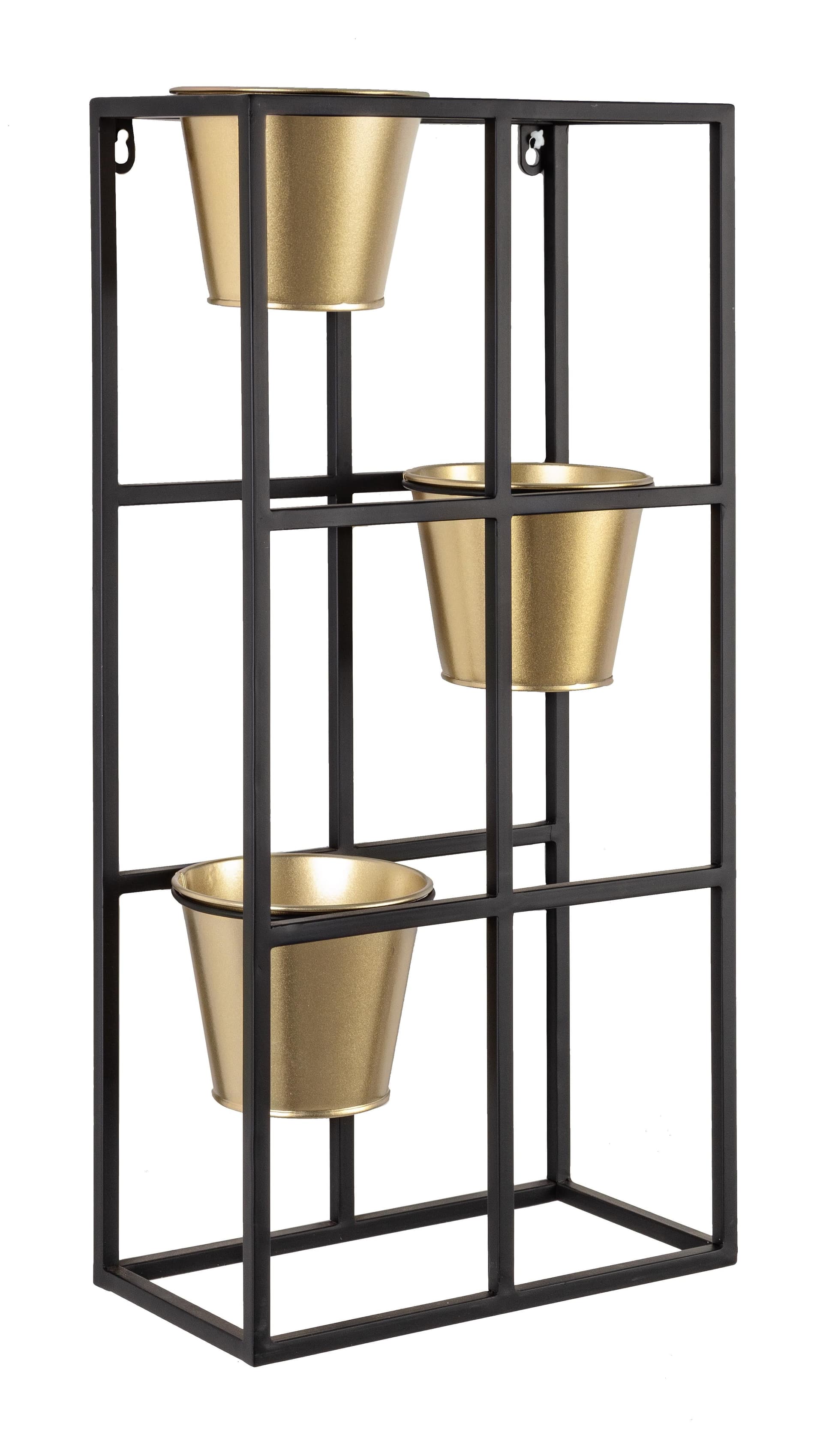 Mensola moderna da muro portaoggetti con vasi  in ottone per piante 59 cm in Mensole da muro Decor Space - Altamura, commercioVirtuoso.it