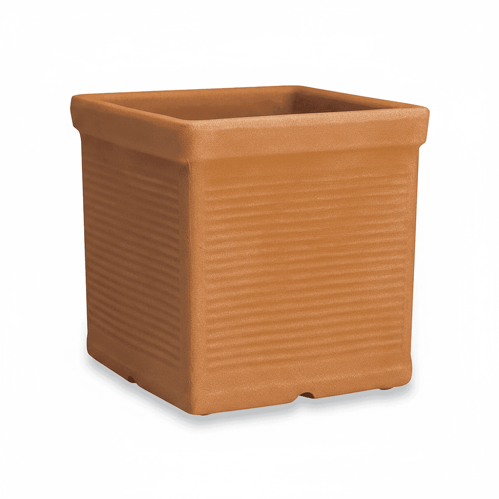 Vaso Quadro Millerighe quadrato in resina decorazione per esterno "Made in Italy" - 9