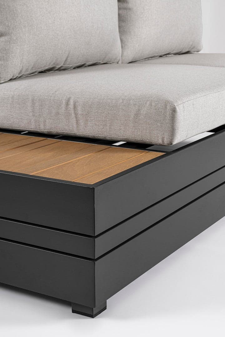 Salotto angolare con tavolino "Osten" struttura in alluminio, per veranda e giardino in Set di mobili Decor Space - Altamura, commercioVirtuoso.it