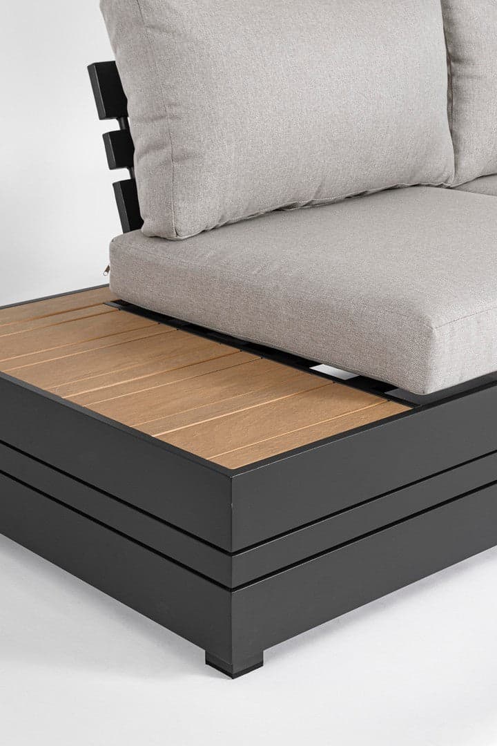 Salotto angolare con tavolino "Osten" struttura in alluminio, per veranda e giardino in Set di mobili Decor Space - Altamura, commercioVirtuoso.it