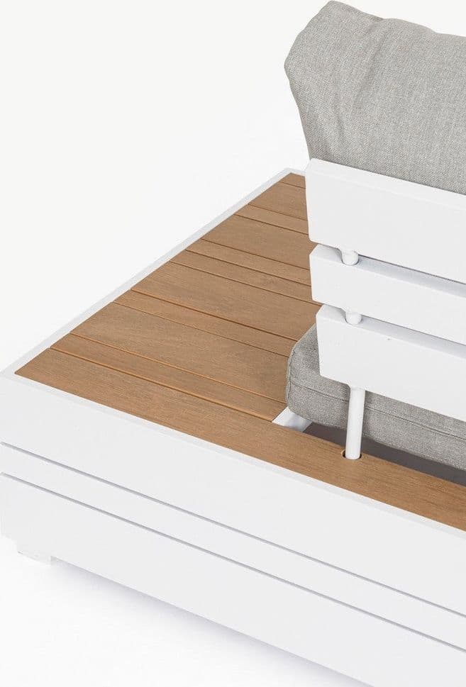 Salotto angolare con tavolino "Osten" struttura in alluminio, per veranda e giardino in Set di mobili Decor Space - Altamura, commercioVirtuoso.it