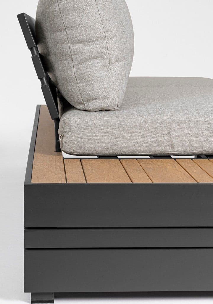 Salotto angolare con tavolino "Osten" struttura in alluminio, per veranda e giardino in Set di mobili Decor Space - Altamura, commercioVirtuoso.it