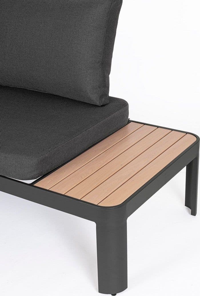 Salottino componibile "Narelle" antracite, con tavolino, divanetto da 5 posti, struttura effetto legno, per esterno Giardino e giardinaggio/Arredamento da giardino e accessori/Set di mobili Decor Space - Altamura, Commerciovirtuoso.it