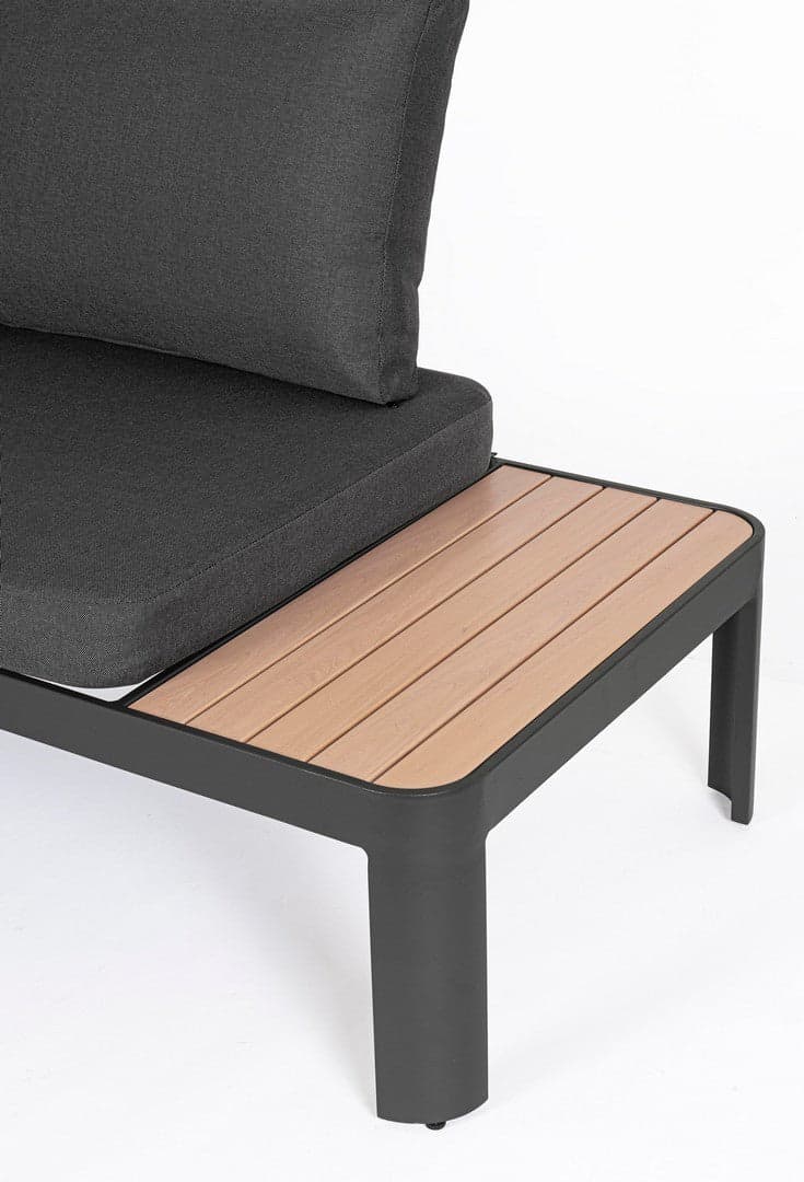 Salottino componibile "Narelle" antracite, con tavolino, divanetto da 5 posti, struttura effetto legno, per esterno Giardino e giardinaggio/Arredamento da giardino e accessori/Set di mobili Decor Space - Altamura, Commerciovirtuoso.it