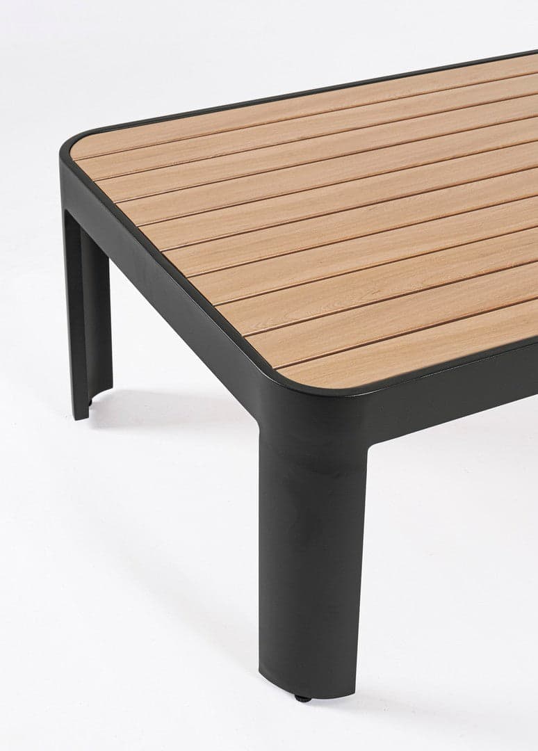 Salottino componibile "Narelle" antracite, con tavolino, divanetto da 5 posti, struttura effetto legno, per esterno Giardino e giardinaggio/Arredamento da giardino e accessori/Set di mobili Decor Space - Altamura, Commerciovirtuoso.it