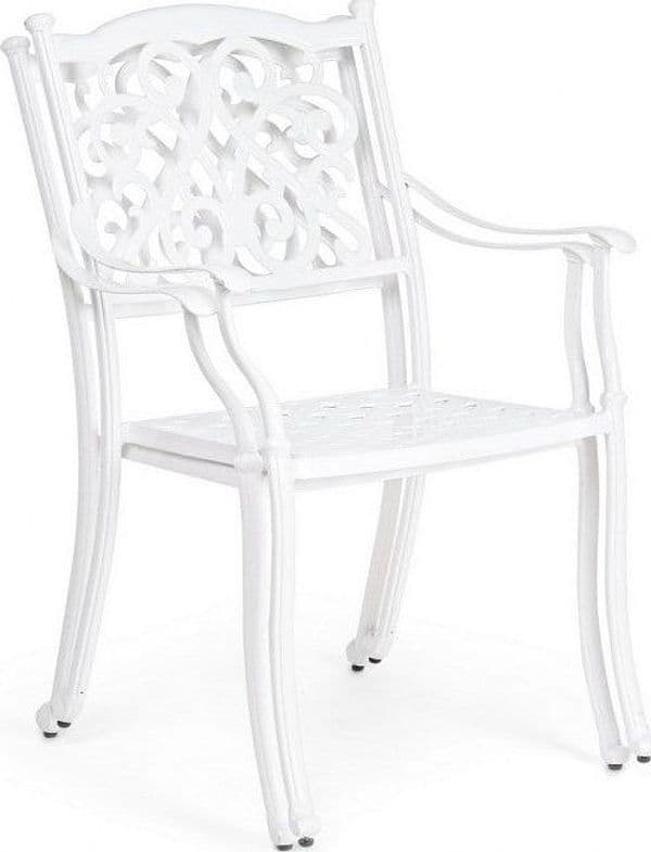 Poltrona con braccioli "Ivrea", in alluminio pressofuso effetto lucido, da 65 cm in Poltrone Decor Space - Altamura, commercioVirtuoso.it