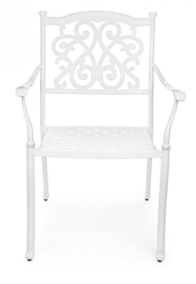 Poltrona con braccioli "Ivrea", in alluminio pressofuso effetto lucido, da 65 cm in Poltrone Decor Space - Altamura, commercioVirtuoso.it