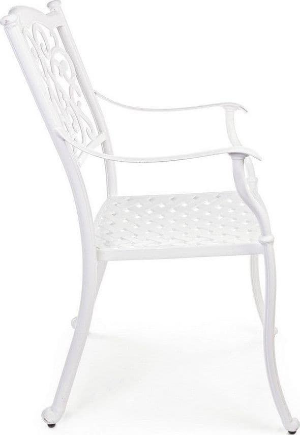 Poltrona con braccioli "Ivrea", in alluminio pressofuso effetto lucido, da 65 cm in Poltrone Decor Space - Altamura, commercioVirtuoso.it