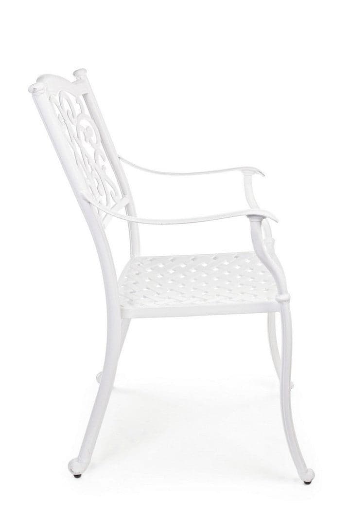 Poltrona con braccioli "Ivrea", in alluminio pressofuso effetto lucido, da 65 cm in Poltrone Decor Space - Altamura, commercioVirtuoso.it
