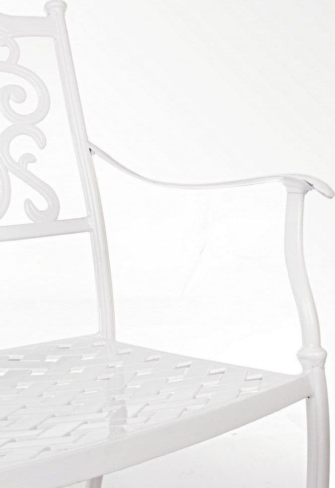 Poltrona con braccioli "Ivrea", in alluminio pressofuso effetto lucido, da 65 cm in Poltrone Decor Space - Altamura, commercioVirtuoso.it