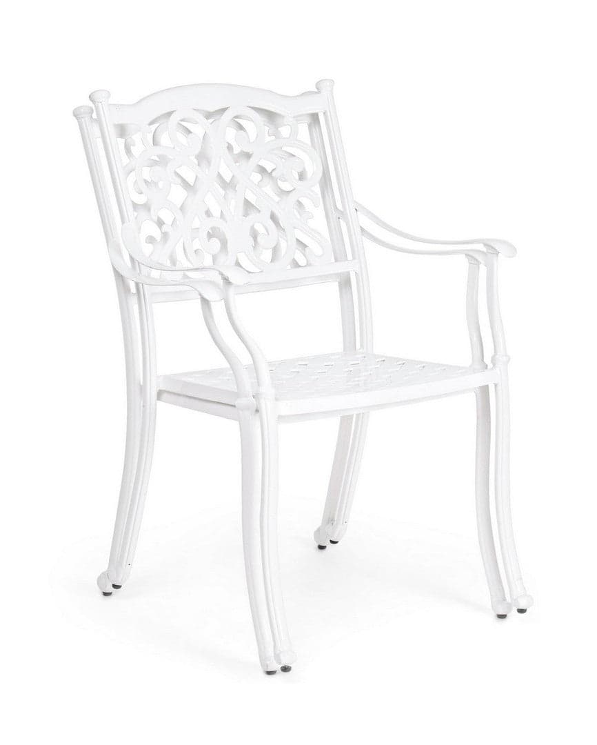 Poltrona con braccioli "Ivrea", in alluminio pressofuso effetto lucido, da 65 cm in Poltrone Decor Space - Altamura, commercioVirtuoso.it