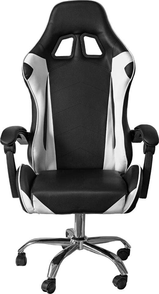 Poltrona Gaming reclinabile da ufficio con supporto lombare e poggiatesta Bianco Casa e cucina/Arredamento/Studio/Sedie e Sgabelli/Sedie da scrivania Decor Space - Altamura, Commerciovirtuoso.it