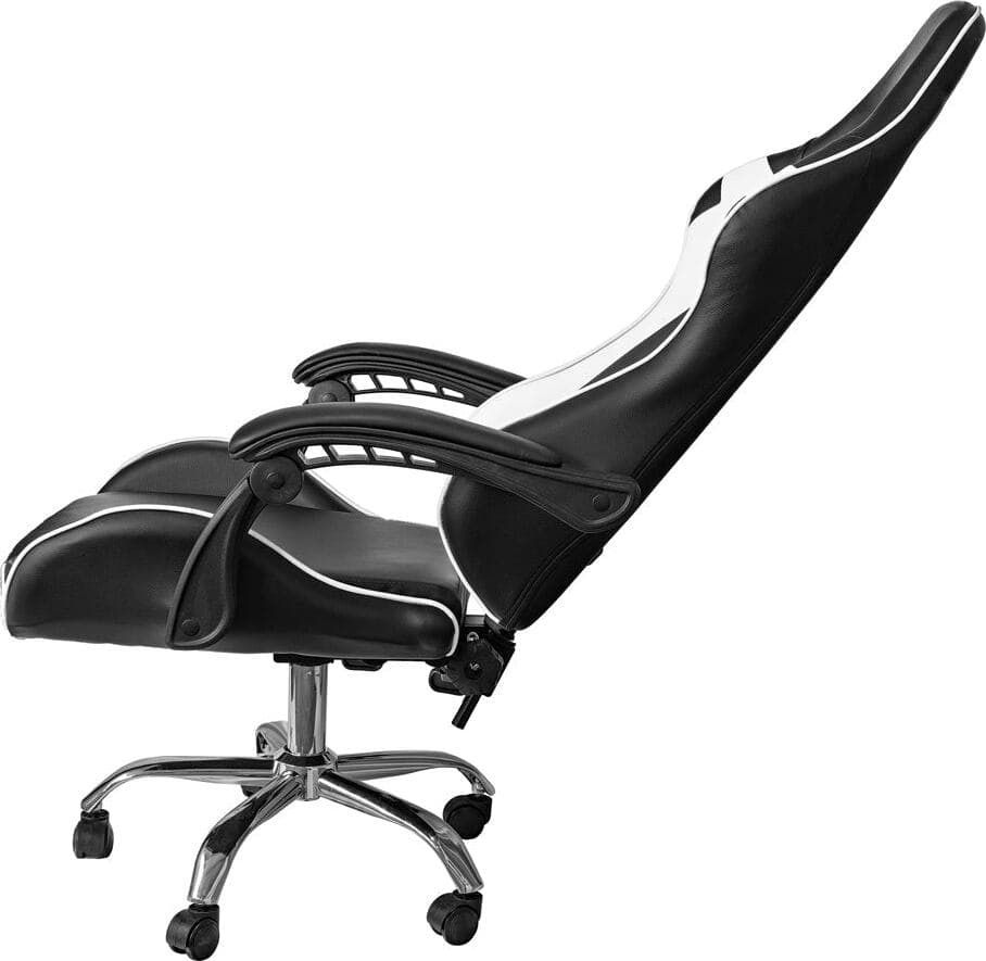 Poltrona Gaming reclinabile da ufficio con supporto lombare e poggiatesta Bianco Casa e cucina/Arredamento/Studio/Sedie e Sgabelli/Sedie da scrivania Decor Space - Altamura, Commerciovirtuoso.it