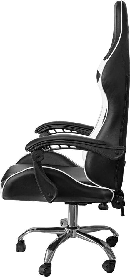 Poltrona Gaming reclinabile da ufficio con supporto lombare e poggiatesta Bianco Casa e cucina/Arredamento/Studio/Sedie e Sgabelli/Sedie da scrivania Decor Space - Altamura, Commerciovirtuoso.it