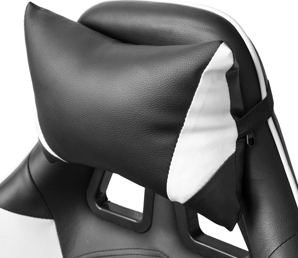 Poltrona Gaming reclinabile da ufficio con supporto lombare e poggiatesta Bianco Casa e cucina/Arredamento/Studio/Sedie e Sgabelli/Sedie da scrivania Decor Space - Altamura, Commerciovirtuoso.it