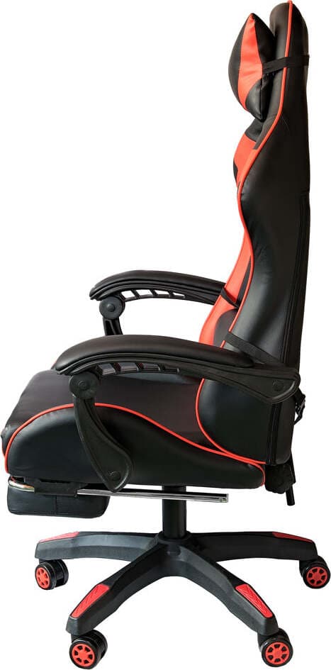 Poltrona Gaming reclinabile da ufficio con supporto lombare e poggiapiedi Rossa Casa e cucina/Arredamento/Studio/Sedie e Sgabelli/Sedie da scrivania Decor Space - Altamura, Commerciovirtuoso.it