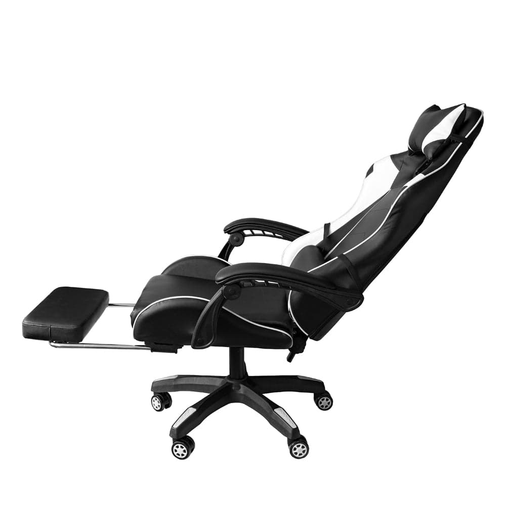 Poltrona Gaming reclinabile da ufficio con supporto lombare e poggiapiedi Bianco in Sedie da scrivania Decor Space - Altamura, commercioVirtuoso.it