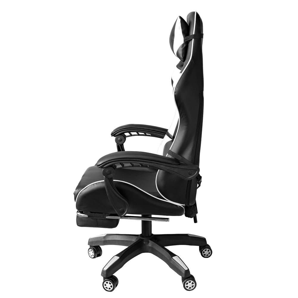 Poltrona Gaming reclinabile da ufficio con supporto lombare e poggiapiedi Bianco in Sedie da scrivania Decor Space - Altamura, commercioVirtuoso.it