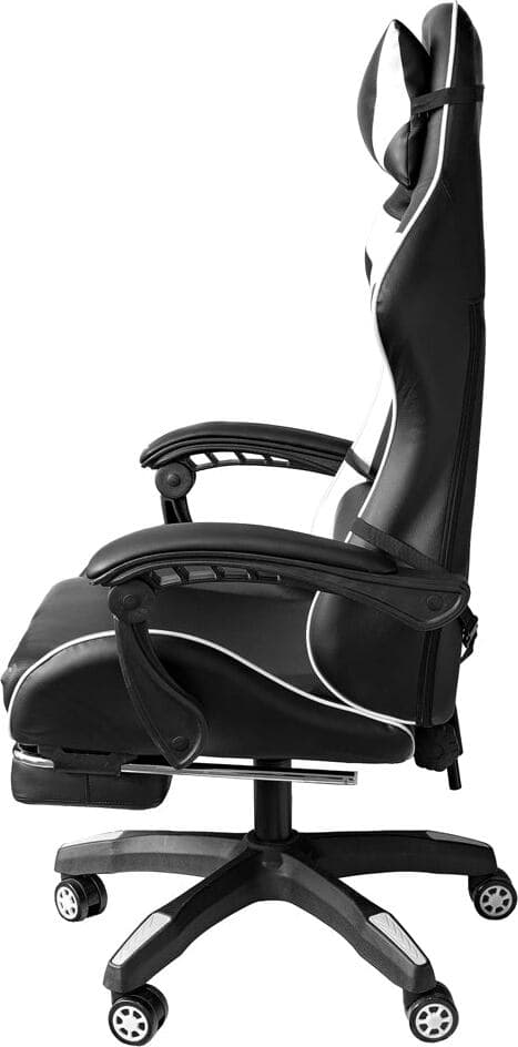 Poltrona Gaming reclinabile da ufficio con supporto lombare e poggiapiedi Bianco Casa e cucina/Arredamento/Studio/Sedie e Sgabelli/Sedie da scrivania Decor Space - Altamura, Commerciovirtuoso.it