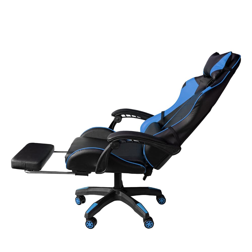 Poltrona Gaming reclinabile da ufficio con supporto lombare e poggiapiedi Blu in Sedie da scrivania Decor Space - Altamura, commercioVirtuoso.it