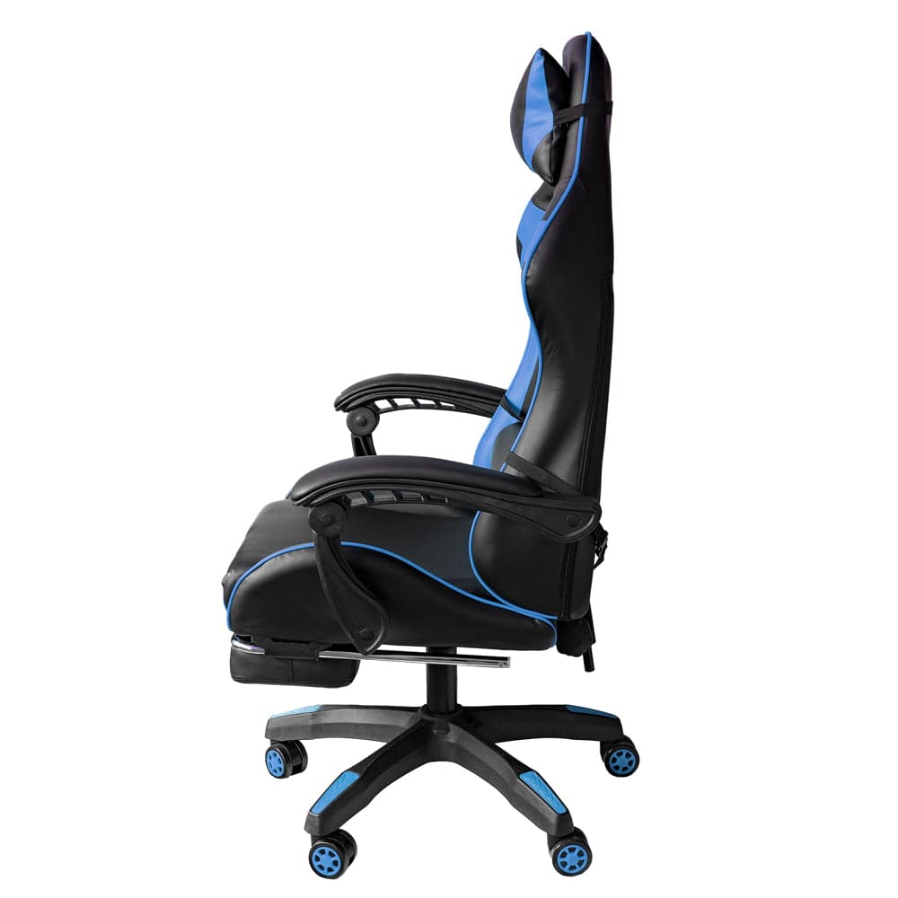 Poltrona Gaming reclinabile da ufficio con supporto lombare e poggiapiedi Blu in Sedie da scrivania Decor Space - Altamura, commercioVirtuoso.it