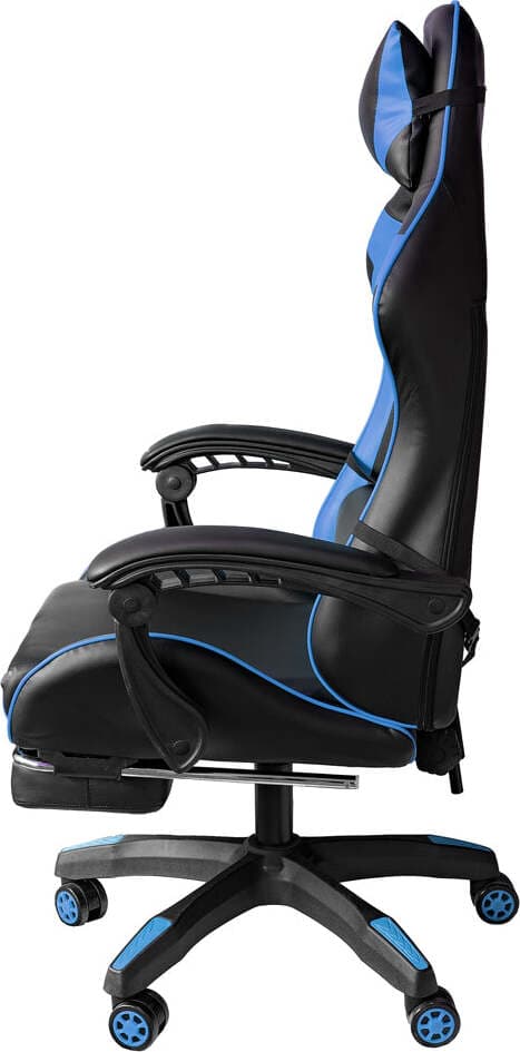 Poltrona Gaming reclinabile da ufficio con supporto lombare e poggiapiedi Blu Casa e cucina/Arredamento/Studio/Sedie e Sgabelli/Sedie da scrivania Decor Space - Altamura, Commerciovirtuoso.it