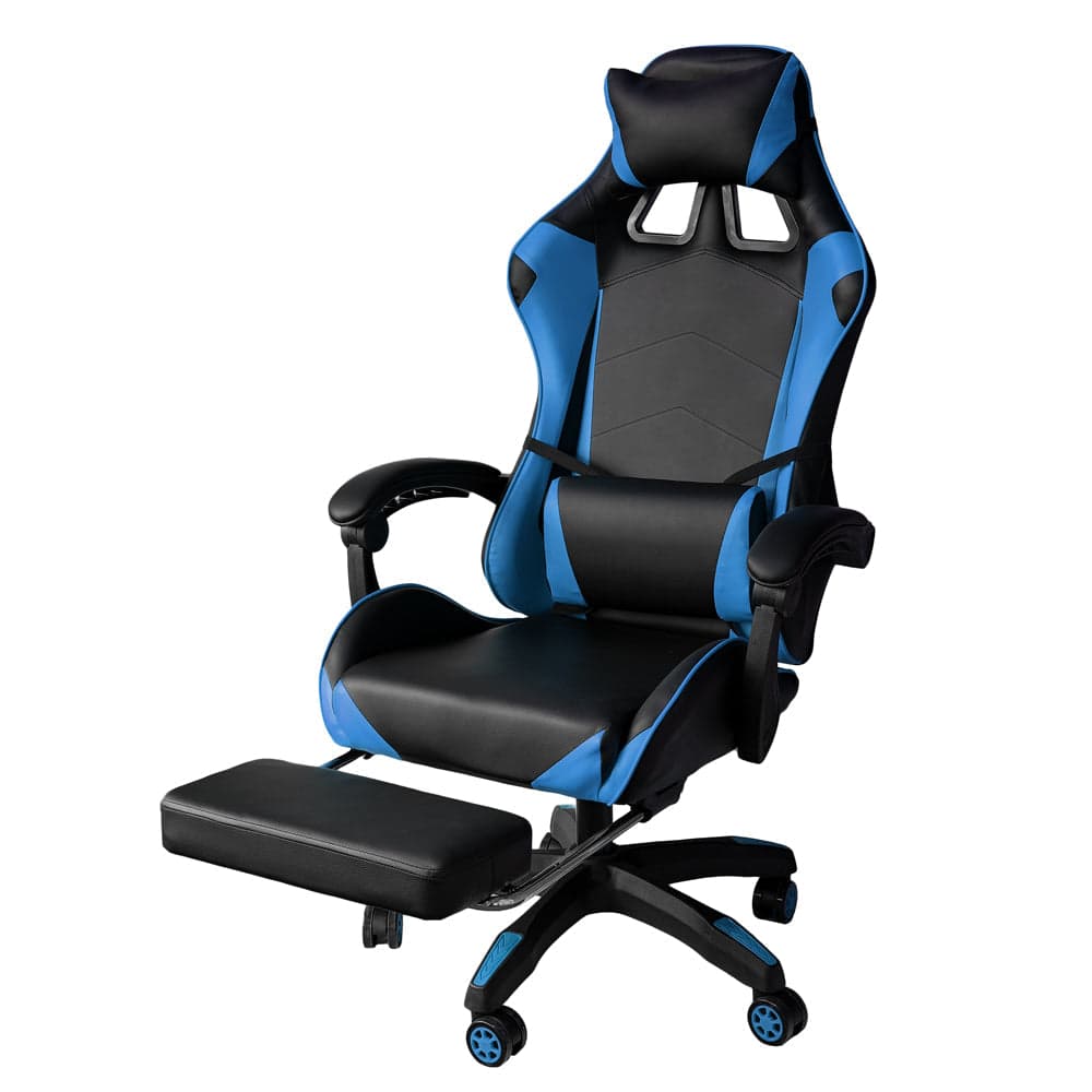 Poltrona Gaming reclinabile da ufficio con supporto lombare e poggiapiedi Blu in Sedie da scrivania Decor Space - Altamura, commercioVirtuoso.it