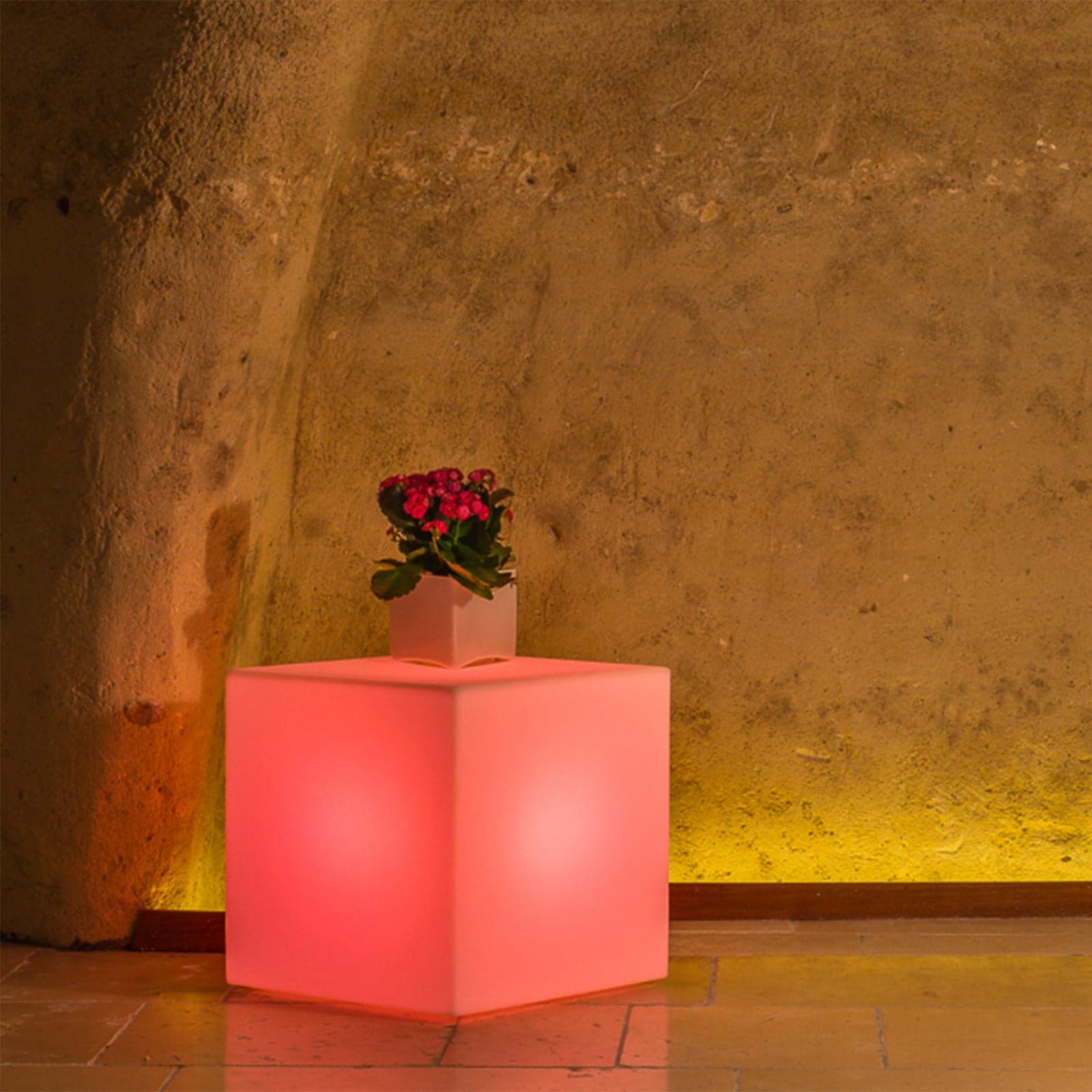 Tavolino da giardino luminoso YouCube Bright quadrato con led decorazione Made in Italy - 20