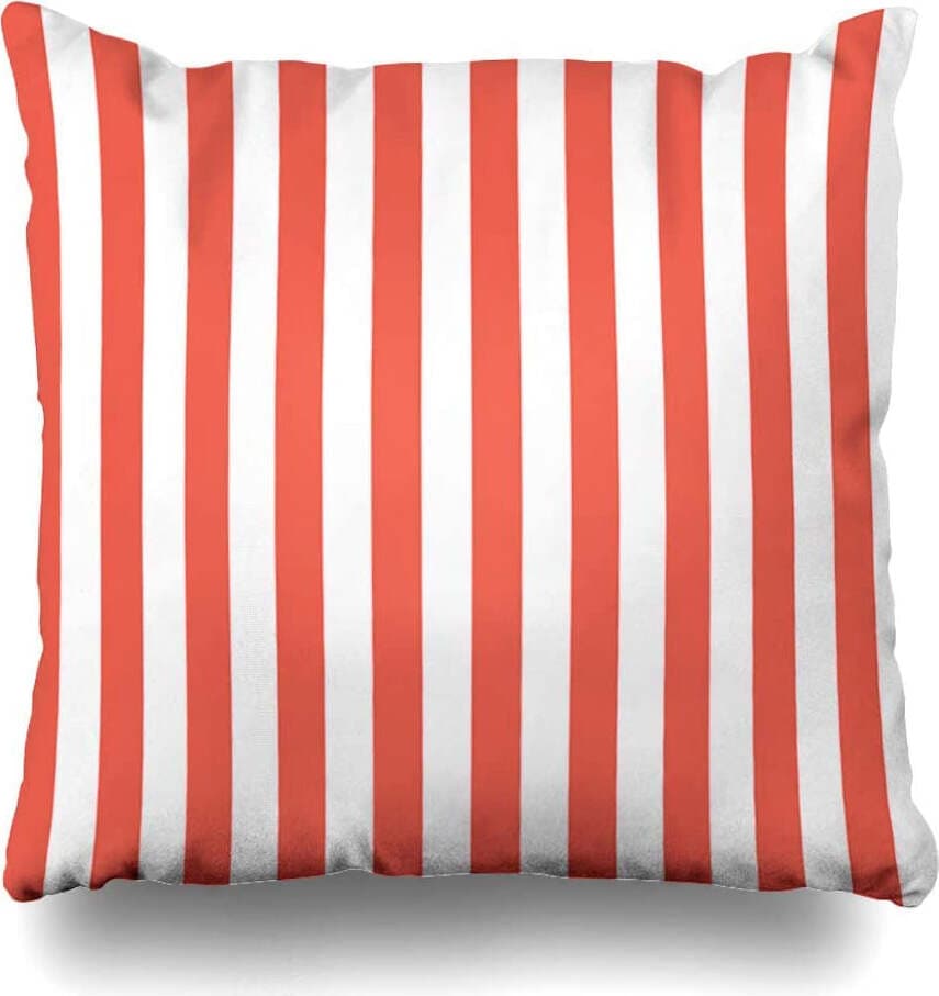 Cuscino grande per sedia poltrona 43x43 cm a righe arancione e bianco
