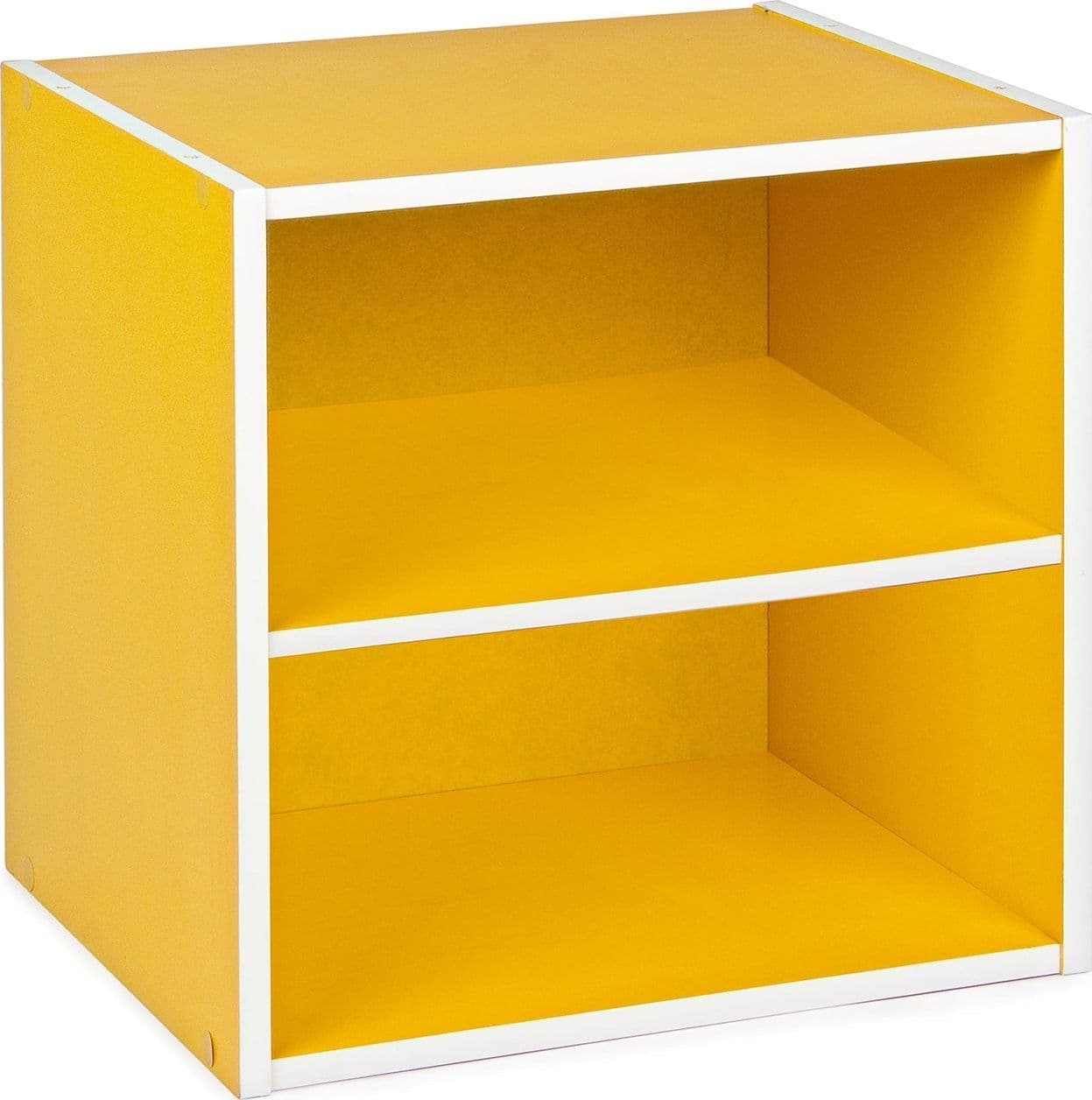 Cubo mensola 35 cm componibile a libreria arredamento moderno – Cubo con mensola, Giallo – Andrea Bizzotto Spa – scaffale