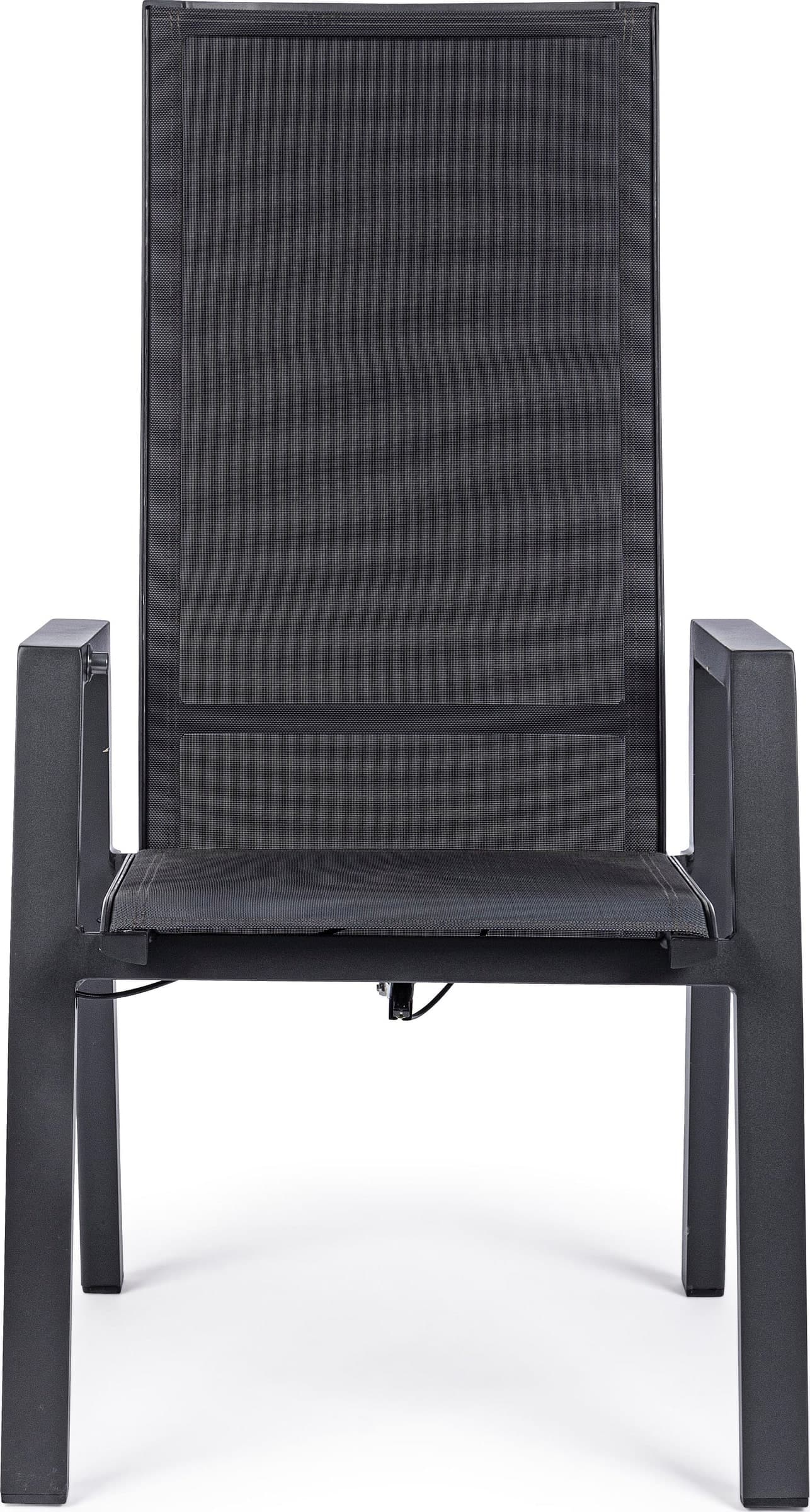 Poltrona antracite "Steven" in alluminio e texilene reclinabile in 7 posizioni da giardino e veranda Giardino e giardinaggio/Arredamento da giardino e accessori/Sedie/Sedie per tavolo da giardino Decor Space - Altamura, Commerciovirtuoso.it