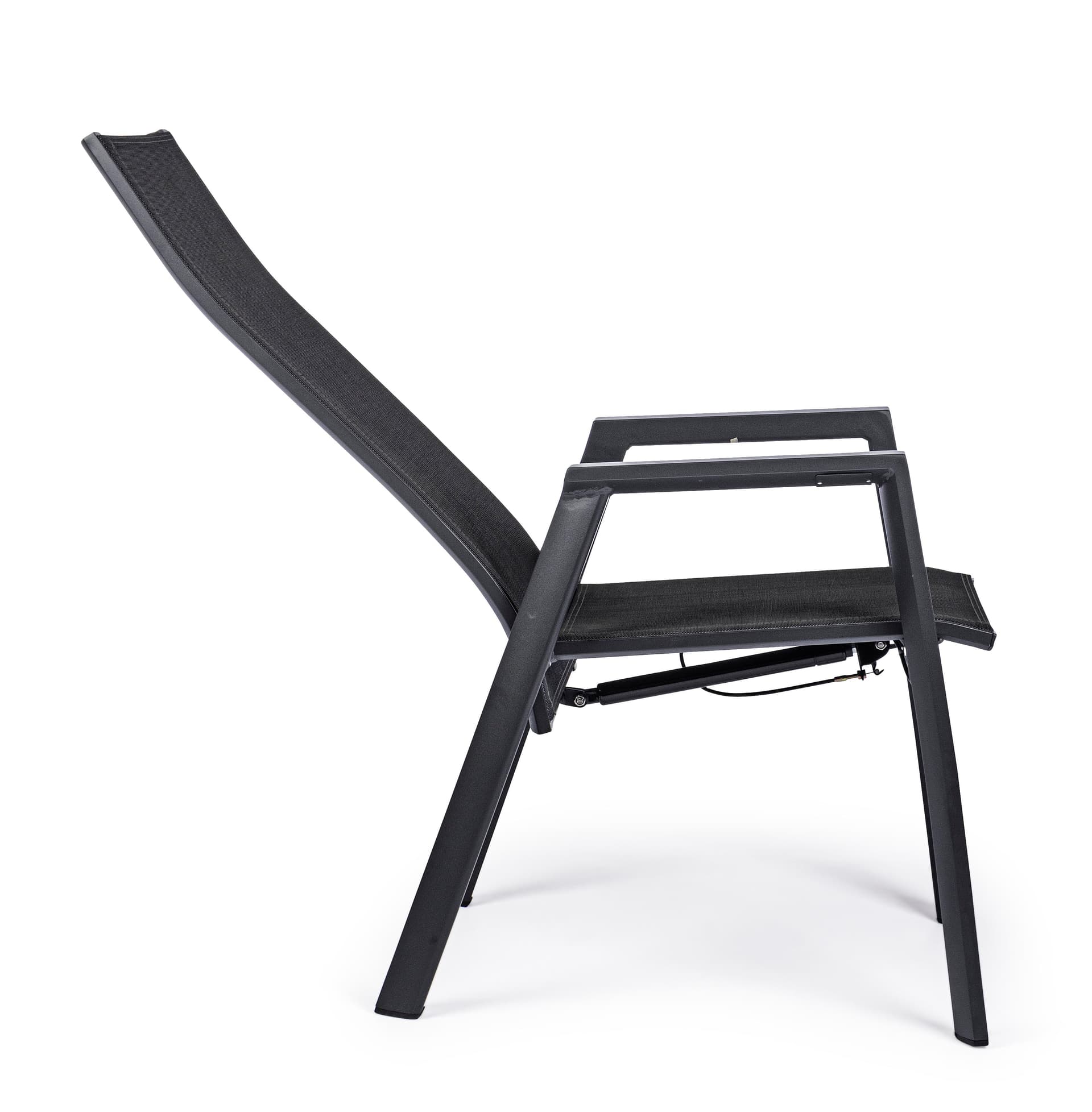 Poltrona antracite "Steven" in alluminio e texilene reclinabile in 7 posizioni da giardino e veranda Giardino e giardinaggio/Arredamento da giardino e accessori/Sedie/Sedie per tavolo da giardino Decor Space - Altamura, Commerciovirtuoso.it
