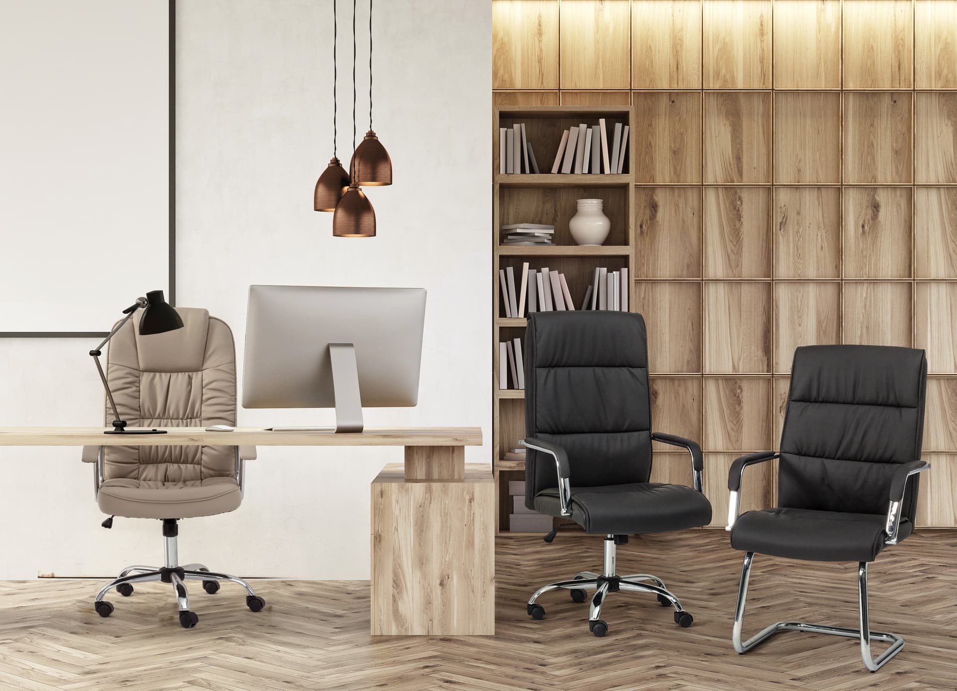 Sedia da ufficio presidenziale "Queensland" Poltrona ergonomica con braccioli in Sedie da scrivania Decor Space - Altamura, commercioVirtuoso.it