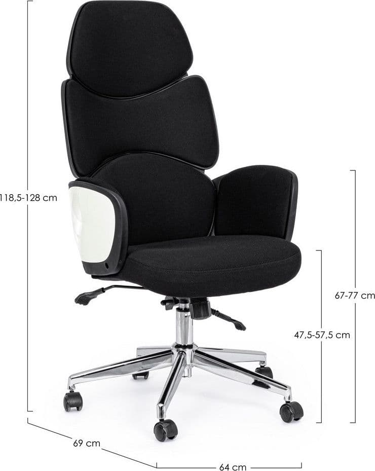 Sedia da ufficio Moderna ergonomica "Armstrong" presidenziale con poggiatesta in Sedie da scrivania Decor Space - Altamura, commercioVirtuoso.it
