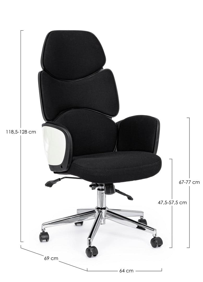Sedia da ufficio Moderna ergonomica "Armstrong" presidenziale con poggiatesta in Sedie da scrivania Decor Space - Altamura, commercioVirtuoso.it